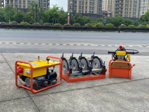 อุปกรณ์เชื่อมชนแบบไฮดรอลิก HDPE ขนาด 63-200 มม. พร้อมวงแหวน 4 วง สำหรับท่อจ่ายน้ำ - Product Image 1