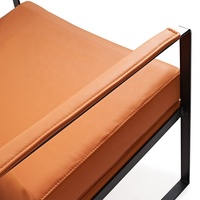 Großhandel Günstiger Moderner Hochdichter Schaumstoff Metall-Armlehnstuhl Wohnzimmerstuhl Chaiselongue Sofastuhl