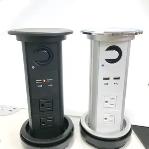 Intelligente Motorisierten Pop Up Sockel Surge Protector Versenkbare Power Streifen mit Dual USB Lade Stationen für Küche Insel