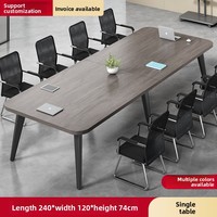 Table de conférence moderne HYZ-212X en acier, design simple, combinaison libre, six pieds, capacité de 16 personnes, forme rectangulaire