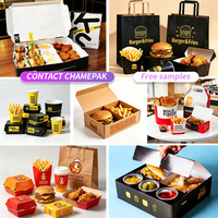 Boîte en papier jetable pour plats à emporter, emballage pour frites, boîte personnalisée pour ailes de poulet et burgers, conteneur pour combo de restauration rapide à emporter