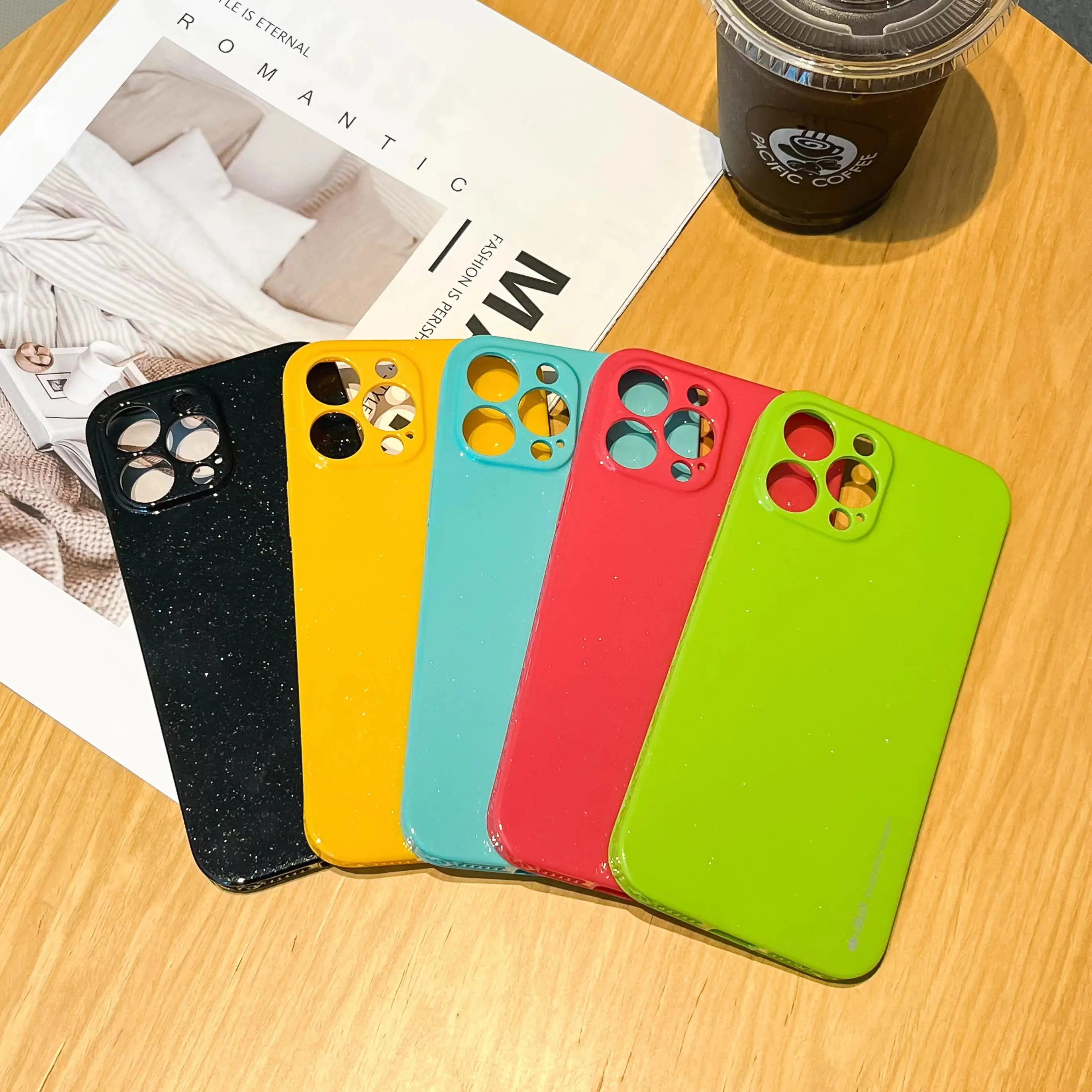 Glitter Shiny Cases for Iphone 13 pro max mini 2mm Thickness Glossy Soft TPU Fancy Stones Shockproof Protective Bumper Cover