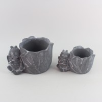 Jardinière en ciment faite à la main en forme de chenille, design animal mignon, couleur personnalisable, écologique, durable, pots de plantes pour jardin extérieur