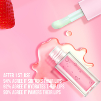 Gloss à Lèvres Hydratant en Gros 45 Couleurs Grande Brosse Huile à Lèvres Marque Privée avec Pompon Huile Repulpante Maquillage Changeante de Couleur