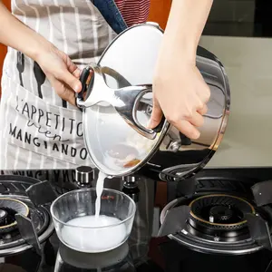 Casseroles antiadhésives en acier inoxydable, ensembles d'ustensiles de cuisine à gaz et à Induction