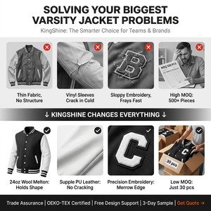 Logo kustom katun poliester cetak lengan panjang ukuran besar kancing bawah seragam tim bisbol olahraga bisbol jaket Letterman - Product Image 4