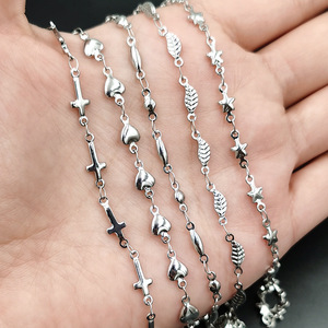 Stainless Steel <b>Chain</b> Heart <b>Cross</b> Star Decorated Jewelry Findings For DIY Bracelet Necklace Accessory - Product Image 2