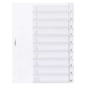 DURABLE - 6821-19 Diviseur A4 10 clés thermosoudées avec perforation d'index 80x80x80mm, transparent - Product Image 2