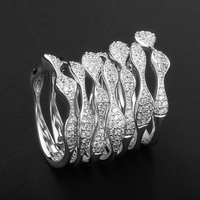 Siver 925 bijoux femme 18k zircon flexible 5a cz bague en argent 325 plaqué or empilage de cercles pour hommes