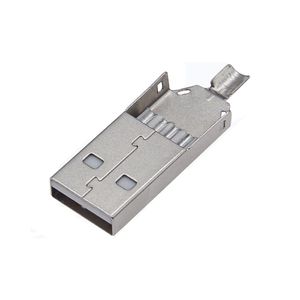 Conector USB-A Macho 2.0 de Cuerpo Corto, Juego de 3 Piezas (Tri-Partición) para Ensamblaje de Cables de Datos - Product Image 4