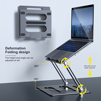 Support métallique pliable réglable pour ordinateur portable, en métal avec coussin silicone antidérapant, Z08, livraison gratuite