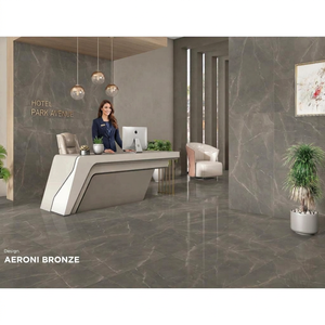 Azulejos de porcelana brillante Breccia Latte de 800x1600 mm con aspecto de mármol para pisos y paredes en interiores de hoteles - Product Image 6