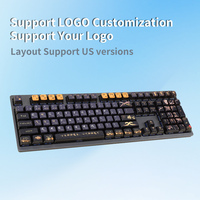 Clavier de jeu mécanique silencieux à 108 touches, triple mode, rétroéclairage LED, USB Type-C, taille standard, nouveau produit, corps échangeable à chaud
