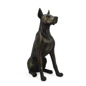Бронзовая статуэтка щенка из смолы оптом, статуэтка собаки, Декор, домашняя скульптура животного на заказ для дома