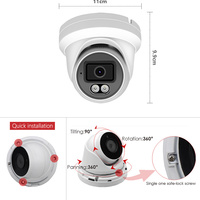 Caméra de surveillance tourelle IP PoE intelligente 4K 8MP à double éclairage, compatible SDK API Multi-VMS, conforme NDAA, pour usine OEM