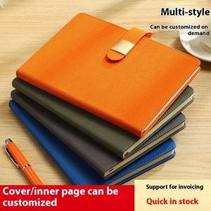 High Quality Leather <b>A3</b> Enterprise Organizer/Planner Gift <b>Box</b> Custom High-Value Buckle Notepad Hardcover Style Thread Sewing - Product Image 4