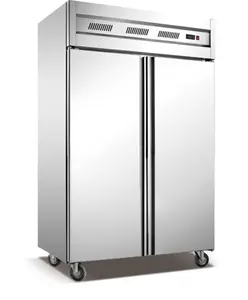 ตู้เย็นร้านอาหารขนาดใหญ่ 1,000 ลิตรตู้แช่ตั้งตรงประตูทึบ 0 ~ 10 องศาตู้แช่แข็งเชิงพาณิชย์ตู้เย็นเครื่องทําความเย็นตั้งตรง