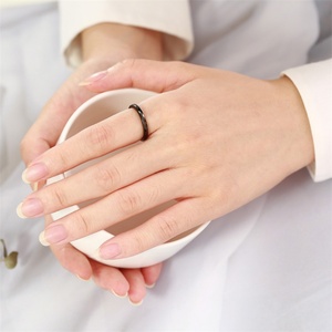 Wholesale Gold Plated Stainless Steel Fine Jewelry Dainty Engagement <b>Finger</b> <b>Rings</b> Highly Polished Faceted - Product Image 3