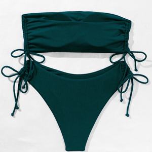 ชุดว่ายน้ำรัดรูปคุณภาพสูงแบบปรับได้ เอวสูง บิกินี่เซ็กซี่สำหรับผู้หญิง ชุดบิกินี่แบบผูกเชือก ชุดชายหาด - Product Image 2