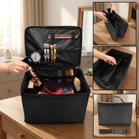 Valise pliable de grande capacité pour coiffeur, sac de rangement durable pour la coiffure, sac de rangement portable pour maquillage et beauté, 68x48x64cm