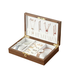 DS Modern Stylish Rectangle Wooden Ring Jewellery Packaging <b>Boxes</b> Household Simple Collection - Product Image 2