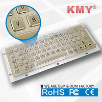 Clavier à trackball industriel robuste en acier inoxydable à montage sur panneau, interface USB/PS2, indice de protection IP65, anti-vandalisme, plus de 3 millions de touches frappées
