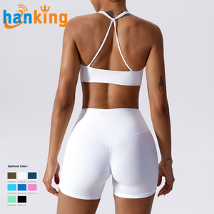 Ehanking Combinaison solide de yoga de haute qualité Collants de course Push Fitness à taille haute sans couture pour femmes 2 pièces Séchage rapide Respirant - Product Image 2