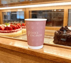 Экологичная одноразовая двухслойная бумажная кружка для кофе розового цвета, 8/9/10 унций, с крышкой, для горячих напитков, молока, чая, зеленая упаковка - Product Image 3