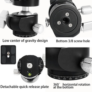 Tête de <span class=keywords><strong>rotule</strong></span> <span class=keywords><strong>panoramique</strong></span> à <span class=keywords><strong>360</strong></span> degrés pour trépied de caméra DSLR/SLR et support lumineux - Product Image 3