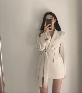 Nuovo <span class=keywords><strong>Blazer</strong></span> Lungo da <span class=keywords><strong>Donna</strong></span> per Estate e Autunno <span class=keywords><strong>con</strong></span> Quattro Tasche e <span class=keywords><strong>Cintura</strong></span> in Quattro Colori - Product Image 5