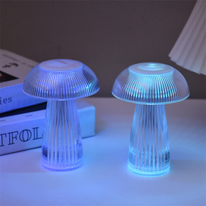 Modern Warm White Rgb Color <strong>Changing</strong> Switch Water Lamp Crystal Mushroom Jellyfish Light Battery Powered With PC Body for Room - Product Image 1
