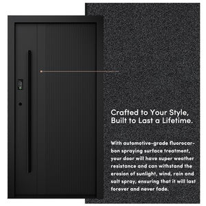 Puerta <span class=keywords><strong>de</strong></span> Entrada <span class=keywords><strong>de</strong></span> Aluminio <span class=keywords><strong>de</strong></span> Doble Panel con Diseño Moderno OUNA, Eficiente Energéticamente, con Rotura <span class=keywords><strong>de</strong></span> Puente Térmico y <span class=keywords><strong>Aislamiento</strong></span> Térmico para el Hogar - Product Image 3