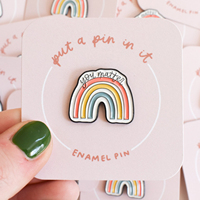 You Matter Épinglette en émail souple en métal en forme d'arc-en-ciel, mignonne, sur le thème de la santé mentale, personnalisée pour thérapeutes, accessoires vestimentaires