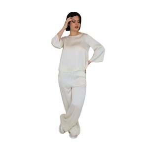 Camicetta da Donna Crema 53539097 a Maniche Lunghe Vestibilità Ampia per Uso Casual - Product Image 4