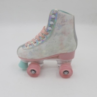 Vente en gros Nouveau modèle de patins à roulettes à talon haut avec roues blanches Chaussures de skate clignotantes pour enfants