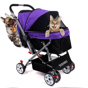 Evcil hayvan arabası köpekler kediler için hayvan arabası seyahat katlanabilir binmek tekerlekler Pet arabası