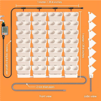 Kit de jardin vertical mural empilable 1m2 avec irrigation goutte-à-goutte automatique, pot de fleurs auto-arrosant pour décoration murale vivante