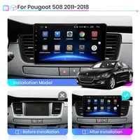 نظام أندرويد للسيارة 9 بوصات 12 لراديو Peugeot ، صوت ستيريو متعدد الوسائط للسيارة بنظام تحديد المواقع والملاحة فيديو لاسلكي وحدة رئيسية لتشغيل السيارات