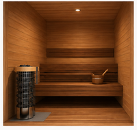 Salles de sauna élégantes et luxueuses en cèdre rouge canadien avec verre trempé panoramique et commande intelligente pour le bien-être en intérieur