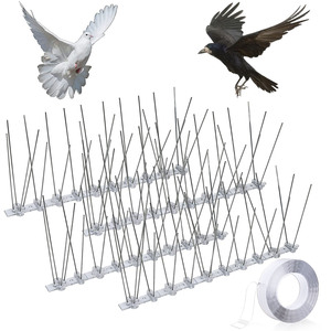 Spuntoni Anti-Uccelli in Acciaio Inox con Base in PC, 25CM 33CM 48CM, per Controllo Animali e Repellente per Piccioni - Product Image 1