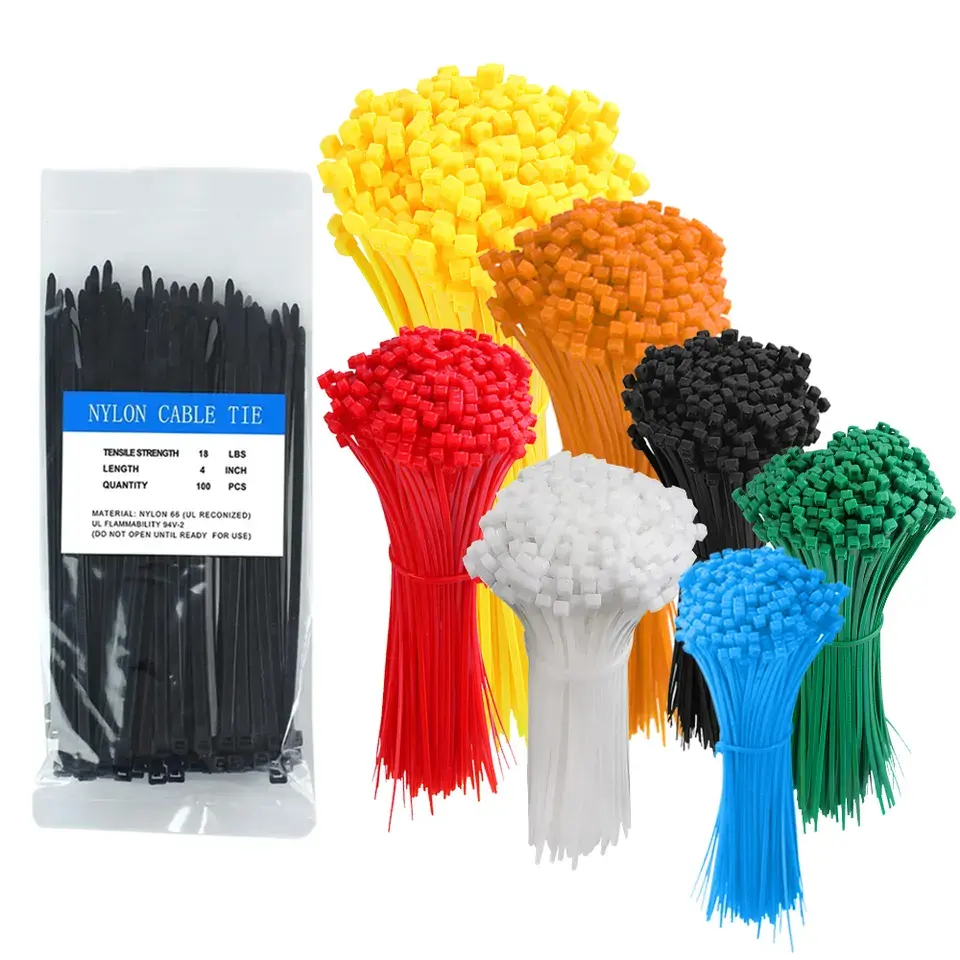 2023 nuovi materiali all'ingrosso miglior prezzo 5*300 colorato alta qualità plastica nylon fascette