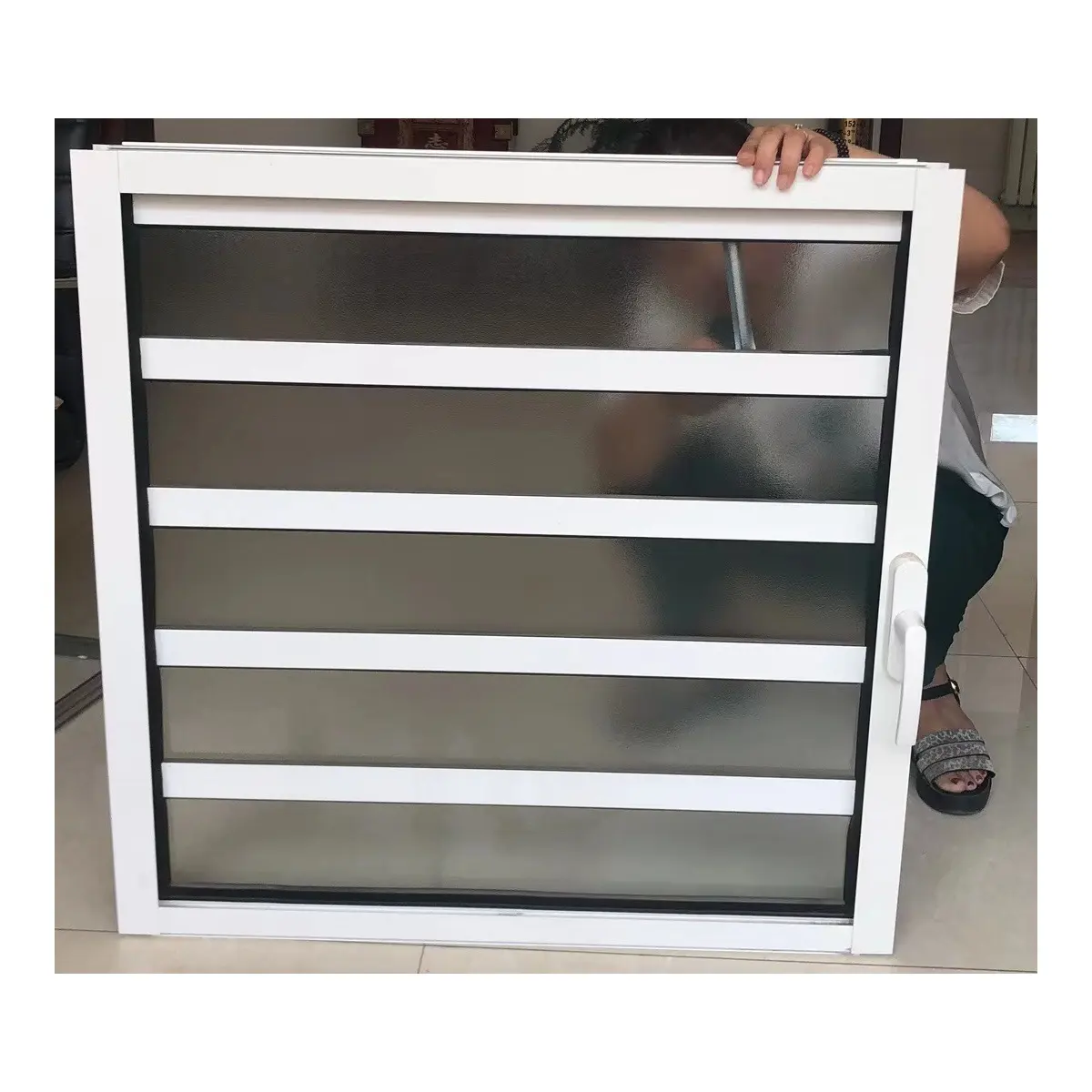 Ventanas de persianas sudamericanas con mosquitera/ventanas de vidrio de persiana de aluminio