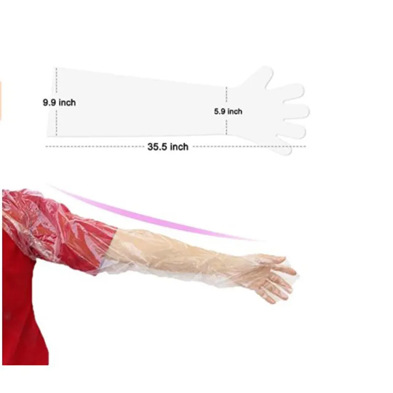 Kotak palet ternak 100 sarung tangan Obstetri sarung tangan dokter hewan lengan panjang