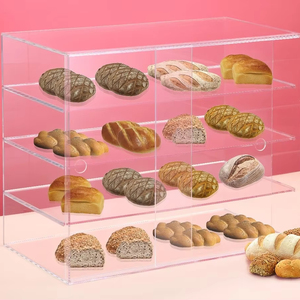 2025 thiết kế mới Cửa hàng bánh rõ ràng 4 lớp Acrylic lucite Showcase Pastry bánh tủ trưng bày - Product Image 1