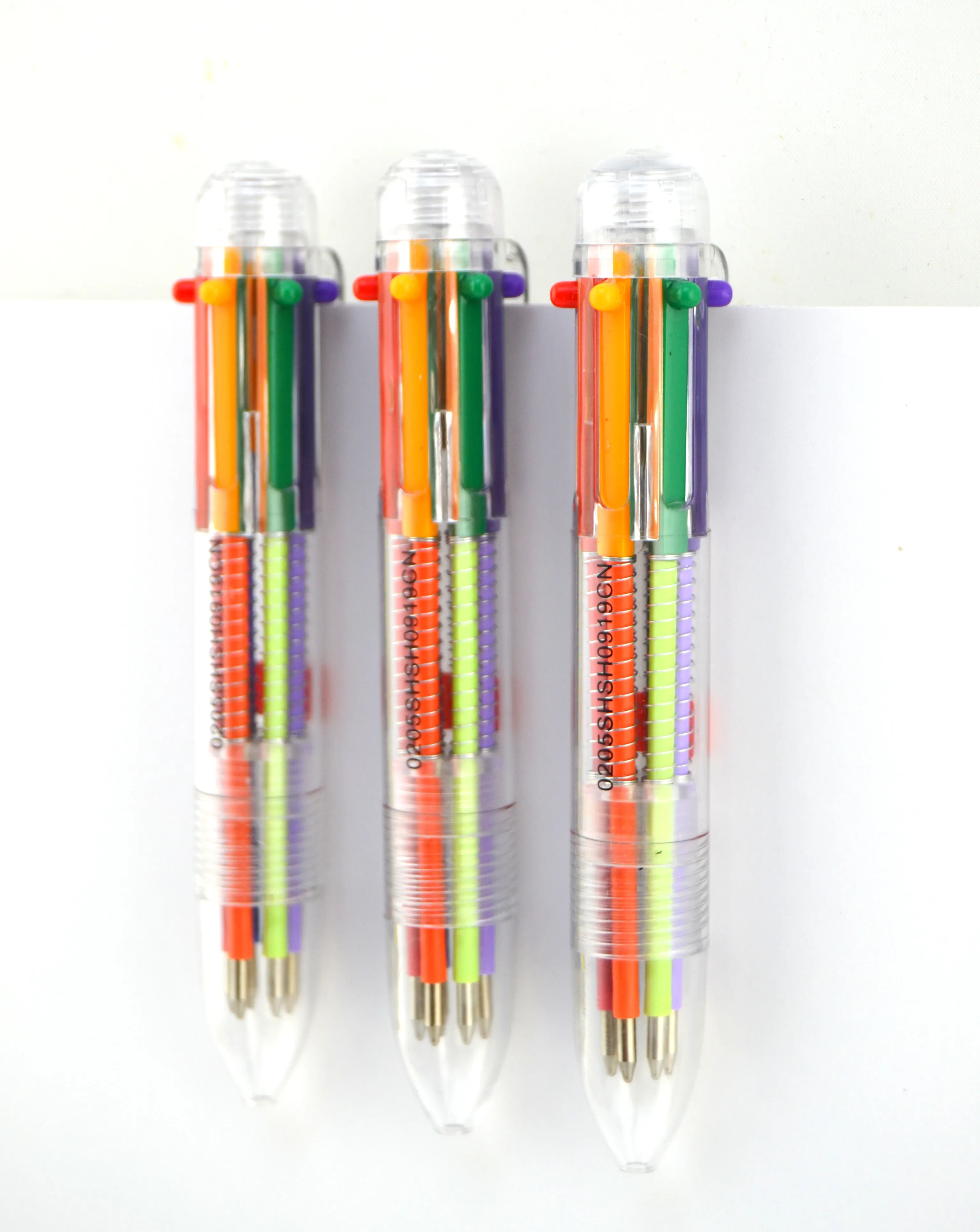 Stock 6 in 1 ball-punkt stift Plastic Ball Pen 6 Color Change Ballpoint Pen