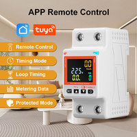 Interruptor Inteligente Tuya para el Hogar, Mini Interruptor de Circuito de 2 Polos y 63 A, Interruptor Inteligente Wifi con Protección Contra Fugas a Tierra, Tipo RCBO con Medidor de Energía y Temporizador