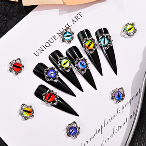 Evil Eye Nail Art Charms Luxe 3D Métal Cristal Strass À La Mode Acrylique Gem <span class=keywords><strong>pour</strong></span> DIY <span class=keywords><strong>Manucure</strong></span> Décorations <span class=keywords><strong>pour</strong></span> <span class=keywords><strong>Halloween</strong></span> - Product Image 5