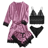 Women Girl Night Dress Nightgown and Panty Lace Sexy Lingerie Lingerie Set