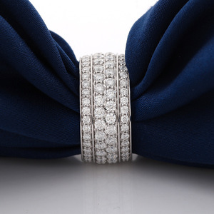 Bague Éternité Scintillante pour Homme en Or 10K, Style Hip Hop, Sertie de Moissanite VVS (certifiée GRA), 5 Rangs, Testée au Diamant - Product Image 3