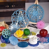 Sous-verre rond en silicone pour bricolage Mandala plateau à fleurs moule en résine époxy cristal plateau en résine UV moule de coulée pour artisanat décoration de la maison